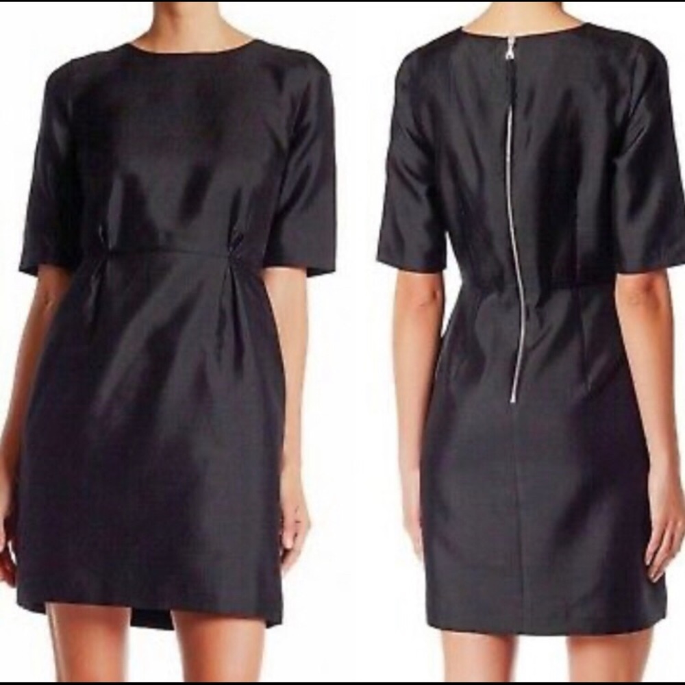NWOT silk blend elbow sleeve mini dress w/ pockets